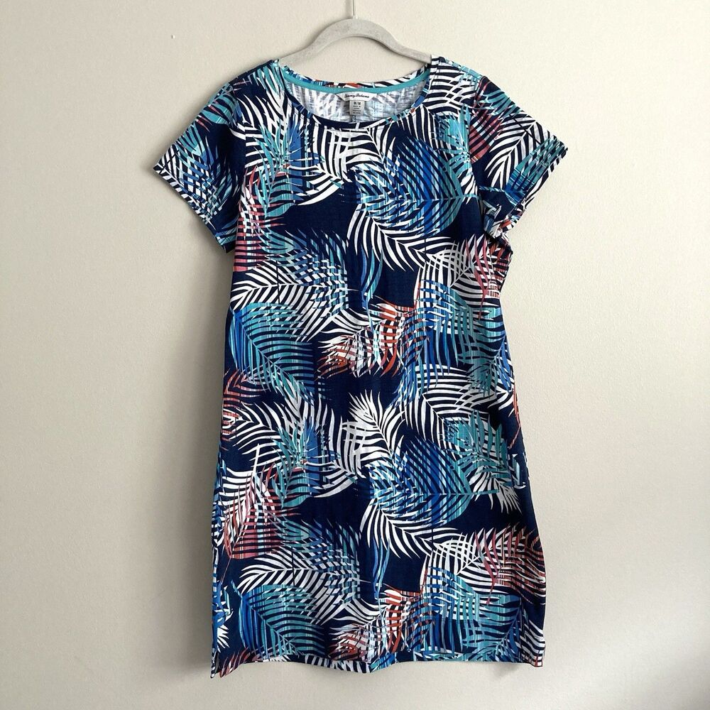 Tommy Bahama Dress Womens Medium Multicolor Palm Lightweight Casual Ladies